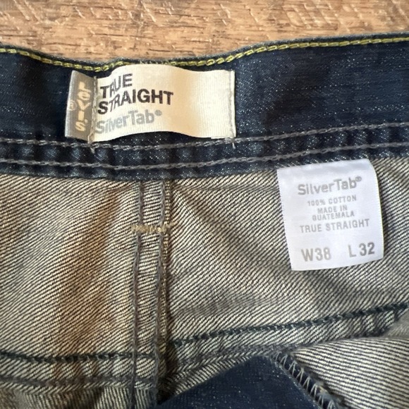 Levi's SilverTab True Straight Jean Men 38x32 (40X32 Fit) Button Fly VTG Y2K '05 - Picture 7 of 14
